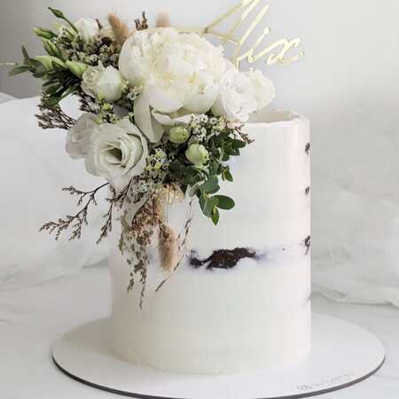 Naked cake fleuri